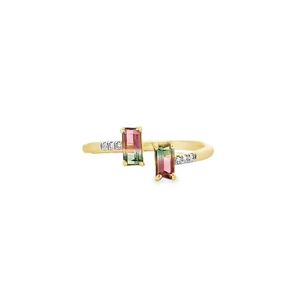 0.60CTW WATERMELON TOURMALINES IN A BAGUETTE SHAPE RING