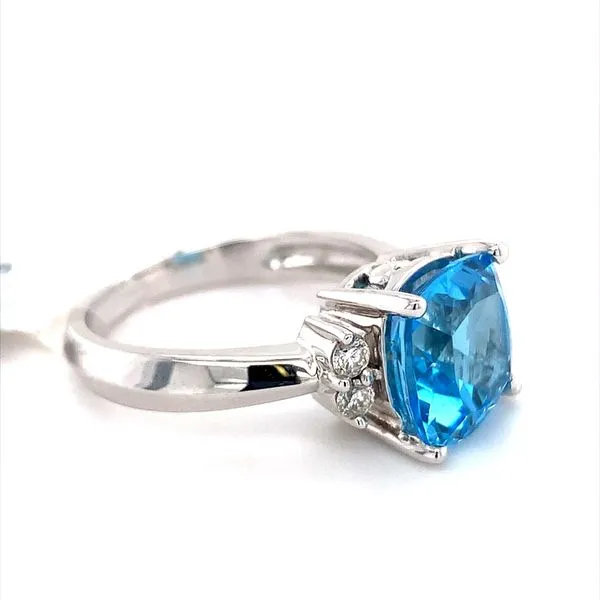 3.87CT CUSHION CUT BLUE TOPAZ RING Image 2 Lester Martin Dresher, PA