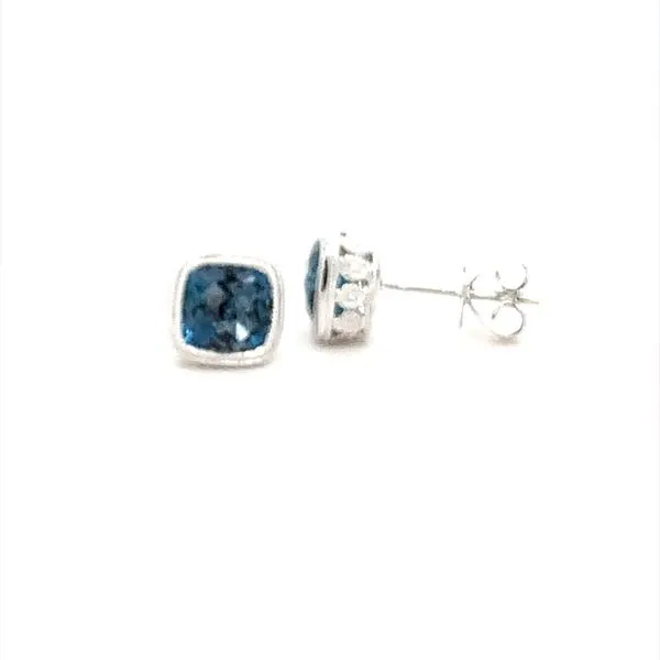 2.25CTW CUSHION CUT BLUE TOPAZ EARRINGS Lester Martin Dresher, PA