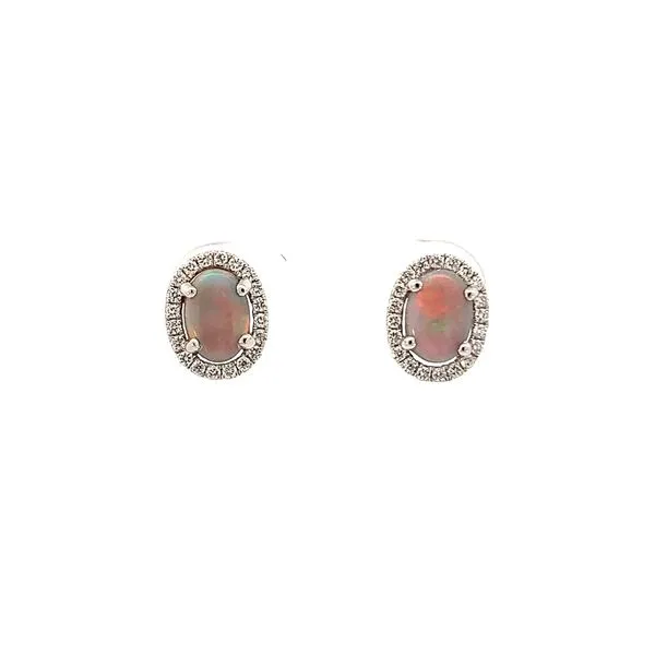 0.88CTW OPAL  AND 0.24CTW DIAMOND STUD EARRINGS Lester Martin Dresher, PA