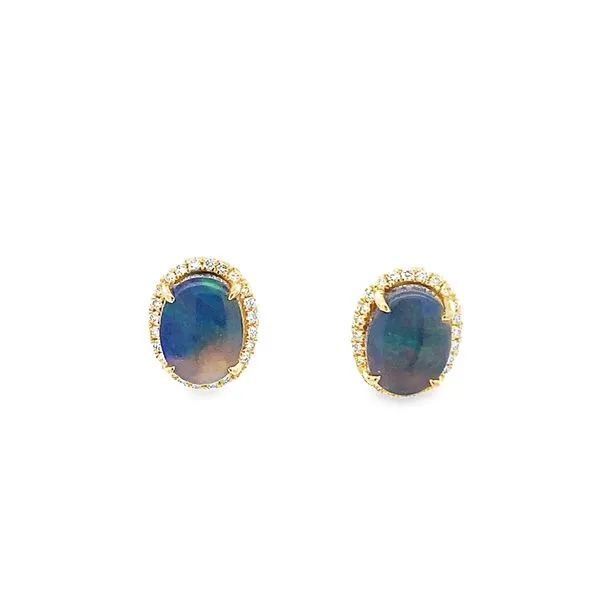 3.89CTW OVAL OPAL EARRINGS