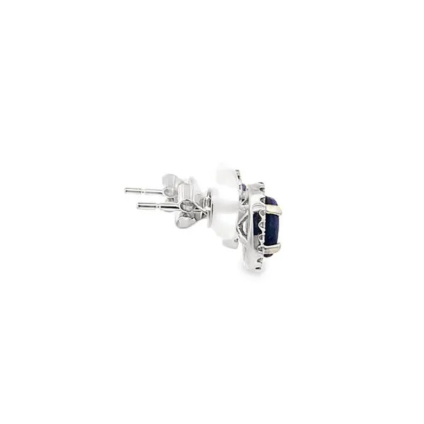 0.59 CTW OVAL BLUE OPAL STUD EARRINGS