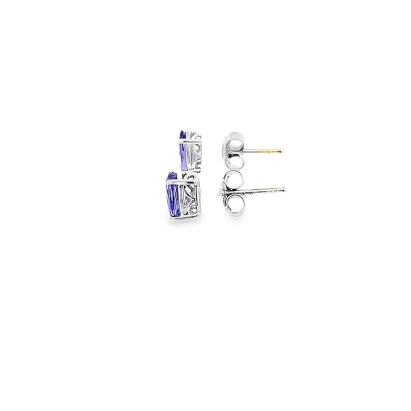 1.20CTW OVAL TANZANITE POST EARRINGS Image 2 Lester Martin Dresher, PA