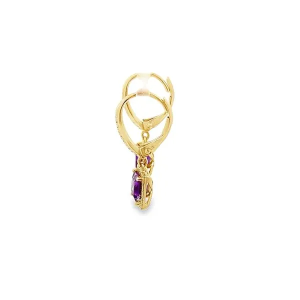 1.13CTW AMETHYST WITH 0.15CTW DIAMOND HALO EARRINGS Image 2 Lester Martin Dresher, PA