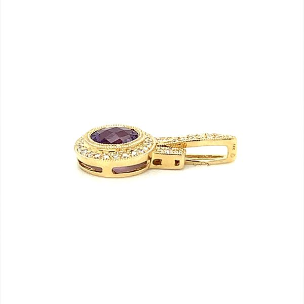 0.73 CT AMETHYST PENDANT SURROUNDED WITH A  0.11CTW DIAMOND HALO Image 2 Lester Martin Dresher, PA