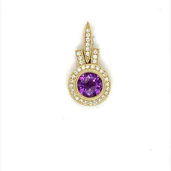 0.73 CT AMETHYST PENDANT SURROUNDED WITH A  0.11CTW DIAMOND HALO Lester Martin Dresher, PA