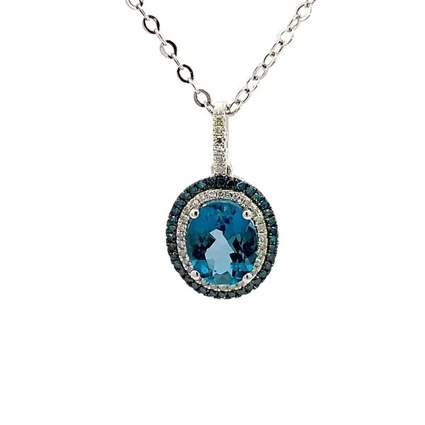 2.94CT OVAL LONDON BLUE TOPAZ PENDANT Lester Martin Dresher, PA