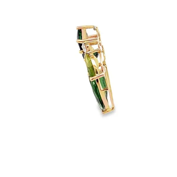 4.10CTW GREEN TOURMALINE WITH A 1.10CT PERIDOT AND 0.09CT DIAMOND CLUSTER PENDANT Image 2 Lester Martin Dresher, PA