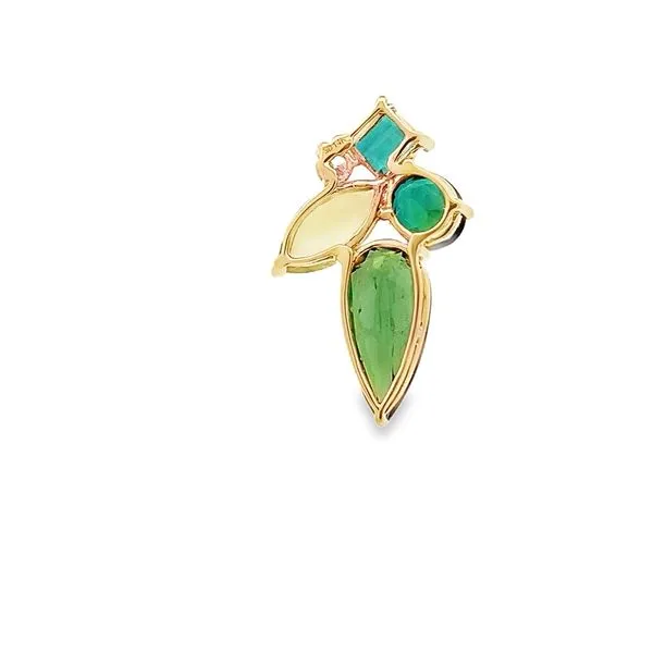 4.10CTW GREEN TOURMALINE WITH A 1.10CT PERIDOT AND 0.09CT DIAMOND CLUSTER PENDANT Image 3 Lester Martin Dresher, PA