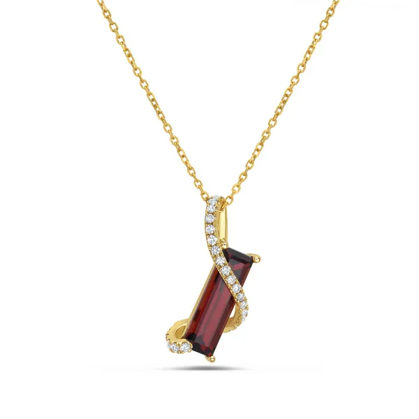 2.26CT GARNET  AND 0.14CTW  DIAMOND FREE-FORM SHAPED PENDANT similar item image