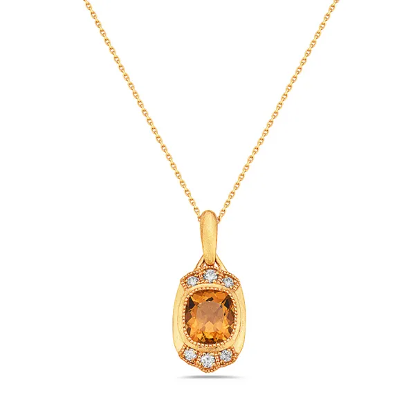 1.45CT CITRINE PENDANT WITH 0.13CT DIAMOND ACCENTS similar item image