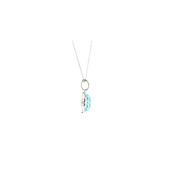 BLUE TOPAZ AND DIAMOND PENDANT Image 2 Lester Martin Dresher, PA