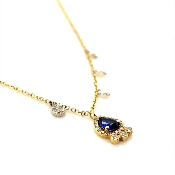 SAPPHIRE NECKLACE WITH DIAMOND AND PERAL ACCENTS Image 2 Lester Martin Dresher, PA