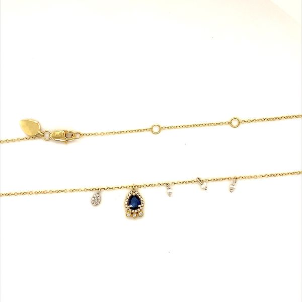 SAPPHIRE NECKLACE WITH DIAMOND AND PERAL ACCENTS Image 3 Lester Martin Dresher, PA