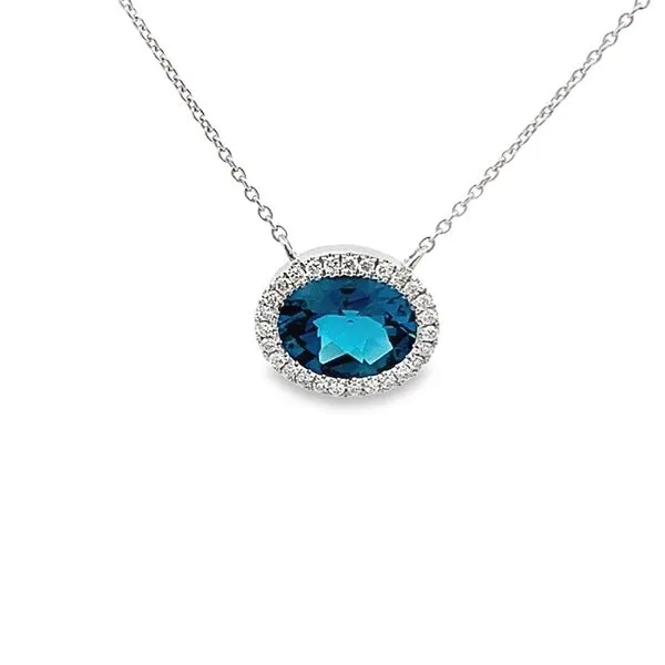 1.97CT OVAL LONDON BLUE TOPAZ  NECKLACE