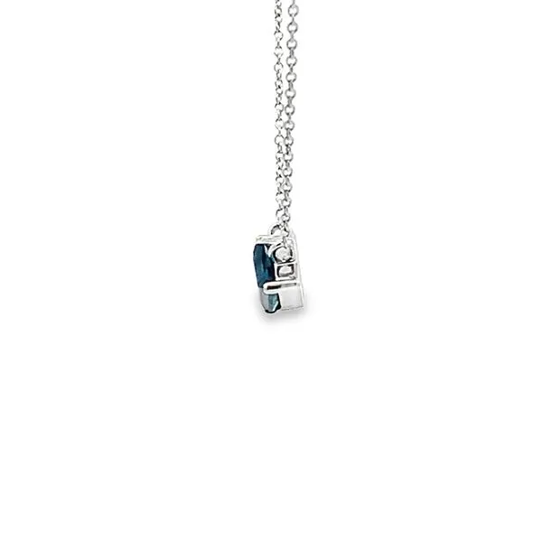 18\ 0.69CTW LONDON BLUE TOPAZ AND  0.05CTW DIAMOND NECKLACE