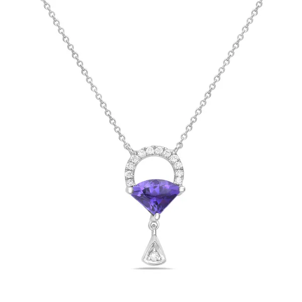 0.50CT AMETHYST AND 0.08CTW DIAMOND ACCENT NECKLACE Lester Martin Dresher, PA
