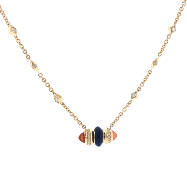 LAPIS, CORNELIAN, AND LAPIS NECKLACE Lester Martin Dresher, PA