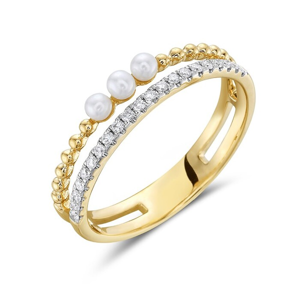 PEARL AND DIAMOND RING Lester Martin Dresher, PA