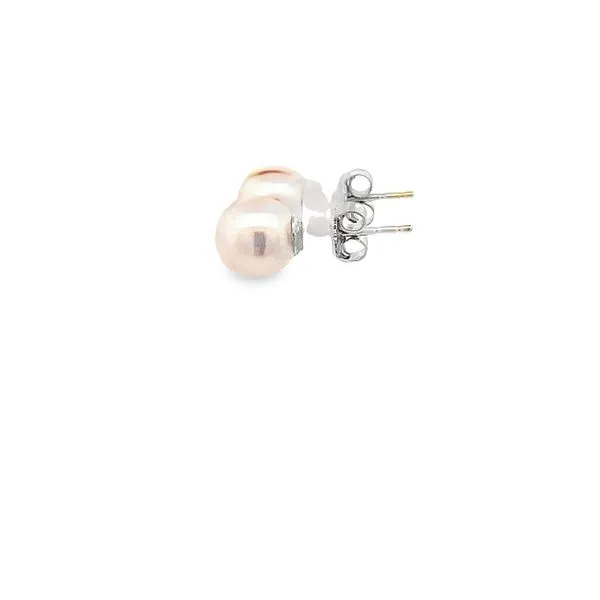 14K 7-7.5MM AKOYA PEARL EARRINGS SET IN 14K WHITE GOLD
