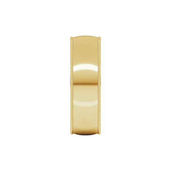 14K GOLD 6MM MILGRAIN COMFORT FIT WEDDING RING Image 2 Lester Martin Dresher, PA