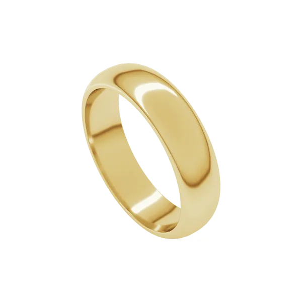 14K GOLD 5MM PLAIN WEDDING RING