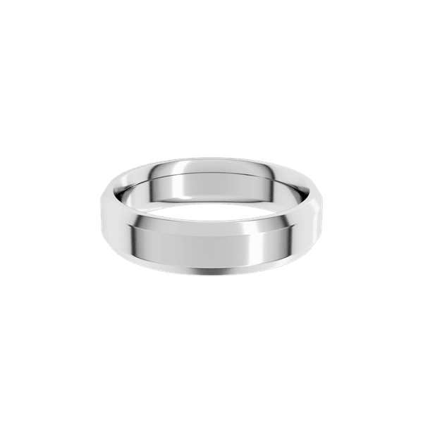 14K WHITE GOLD 5MM COMFORT FIT BEVELED EDGED WEDDING Image 4 Lester Martin Dresher, PA