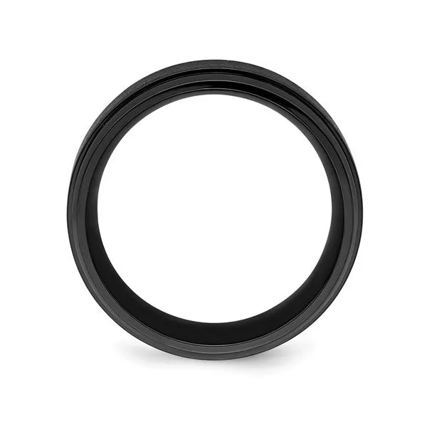 BLACK ZIRCONIUM POLISHED WITH BRUSHED CENTER 9MM BEVELED EDGE BAND Image 3 Lester Martin Dresher, PA