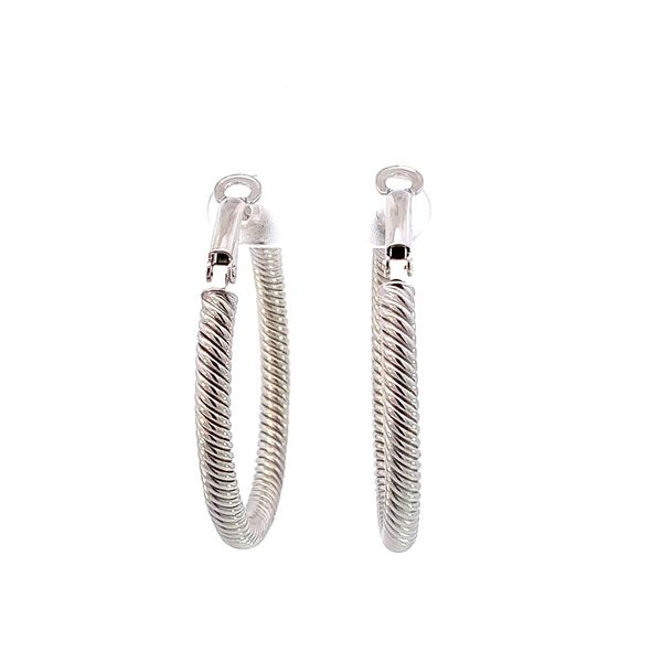 37X3.MM TEXTURED HOOP EARRINGS Lester Martin Dresher, PA