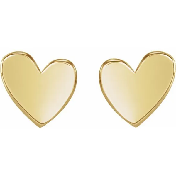 14K YELLOW 6 MM ASYMMETRICAL HEART EARRINGS similar item image