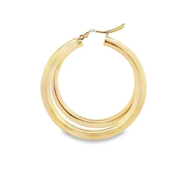 4x40MM LARGE POLISHED 14K YELLOW GOLD HOOP EARRINGS Image 2 Lester Martin Dresher, PA