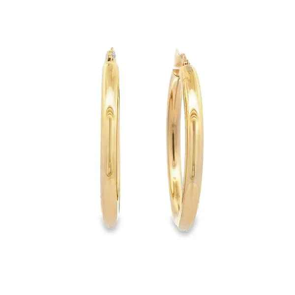 4x40MM LARGE POLISHED 14K YELLOW GOLD HOOP EARRINGS similar item image