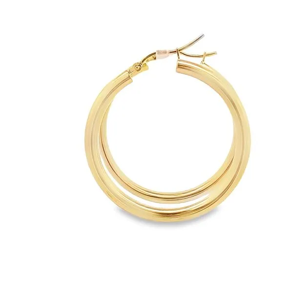 3X35MM MEDIUM POLISHED 14K YELLOW GOLD HOOP EARRINGS Image 2 Lester Martin Dresher, PA