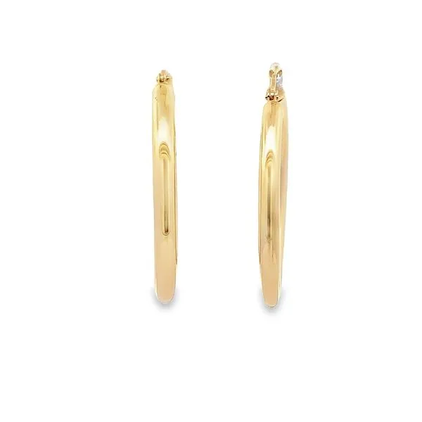 3X35MM MEDIUM POLISHED 14K YELLOW GOLD HOOP EARRINGS Lester Martin Dresher, PA