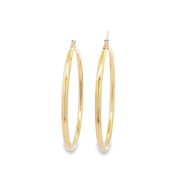 3X55MM LARGE POLISHED 14K YELLOW GOLD HOOP EARRINGS Image 2 Lester Martin Dresher, PA