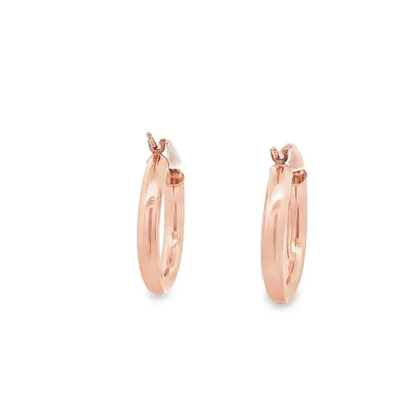6X20MM MEDIUM POLISHED 14K ROSE GOLD HOOP EARRINGS Image 3 Lester Martin Dresher, PA