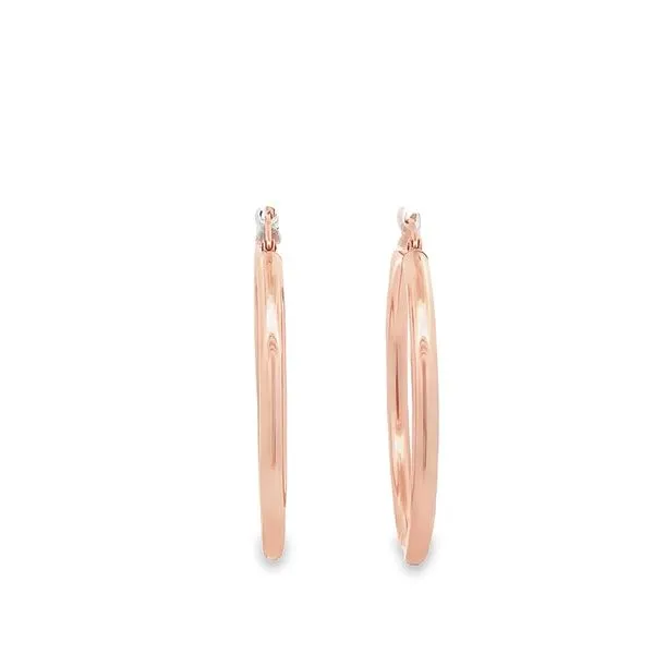 3X40MM MEDIUM POLISHED 14K ROSE GOLD HOOP EARRINGS