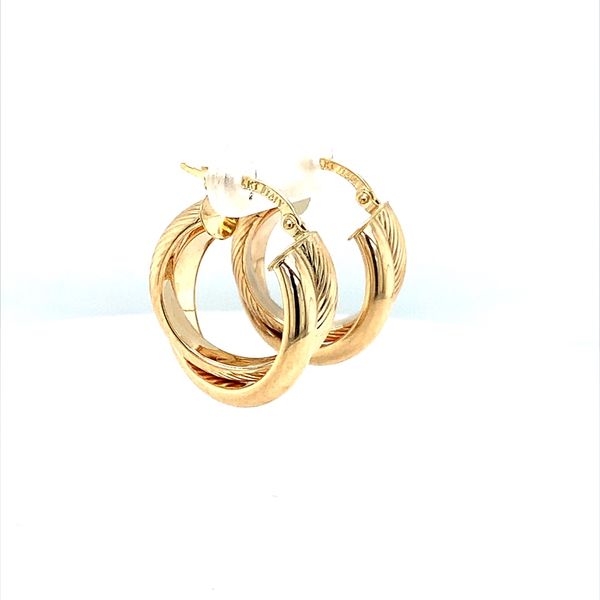 TWISTED POLISHED AND TEXTURED INTERTWINED HOOP EARRINGS Image 2 Lester Martin Dresher, PA