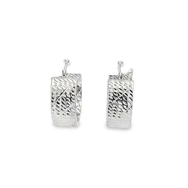 7X20MMM MEDIUM HAMMER TEXTURED HOOP EARRINGS Lester Martin Dresher, PA