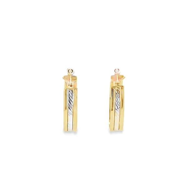 14K TWO-TONE GOLD OVATEXTURED AND POLISHED EARRINGS Lester Martin Dresher, PA