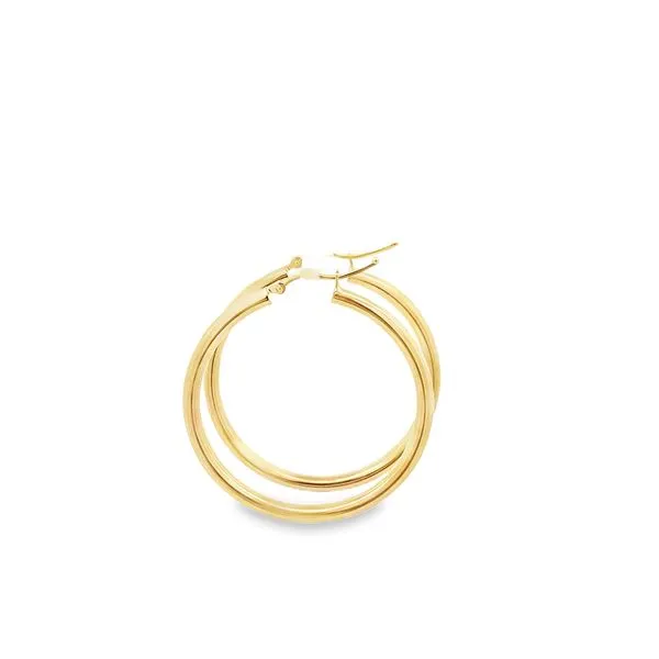 3X39MM POLISHED 14K YELLOW GOLD HOOP EARRINGS Image 2 Lester Martin Dresher, PA