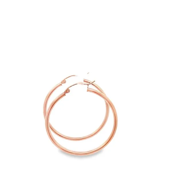 3X34MM POLISHED 14K ROSE GOLD POLISHED HOOP EARRINGS Image 2 Lester Martin Dresher, PA