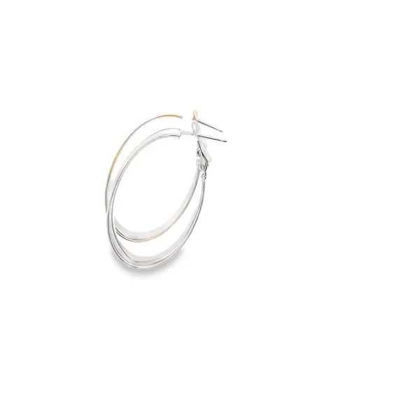 39X24MM POLISHED 14K WHITE GOLD OVAL HOOP EARRINGS Image 3 Lester Martin Dresher, PA
