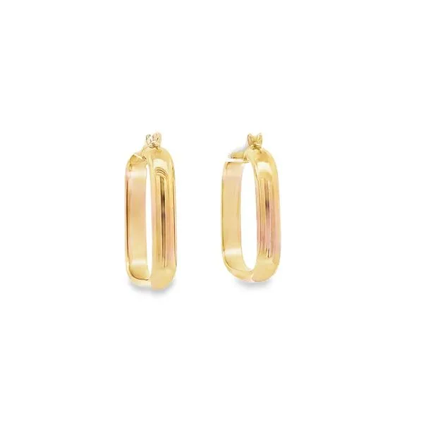 14K 22X3X3X3MM SQUARE HOOP EARRINGS Image 3 Lester Martin Dresher, PA
