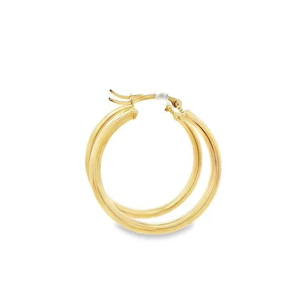 14K 32X3MM POLISHED HOOP EARRINGS Image 2 Lester Martin Dresher, PA