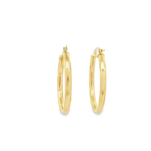 14K 32X3MM POLISHED HOOP EARRINGS Image 3 Lester Martin Dresher, PA