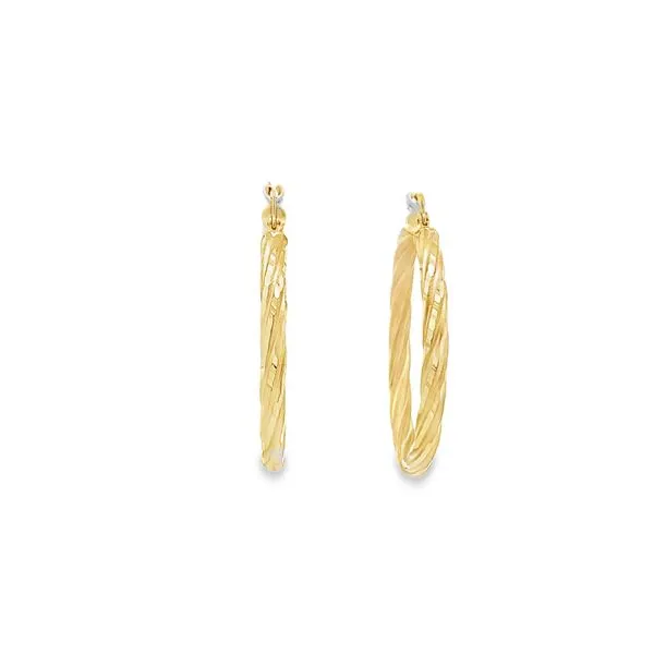 14K 30X3MM TEXTURED HOOP EARRINGS Lester Martin Dresher, PA