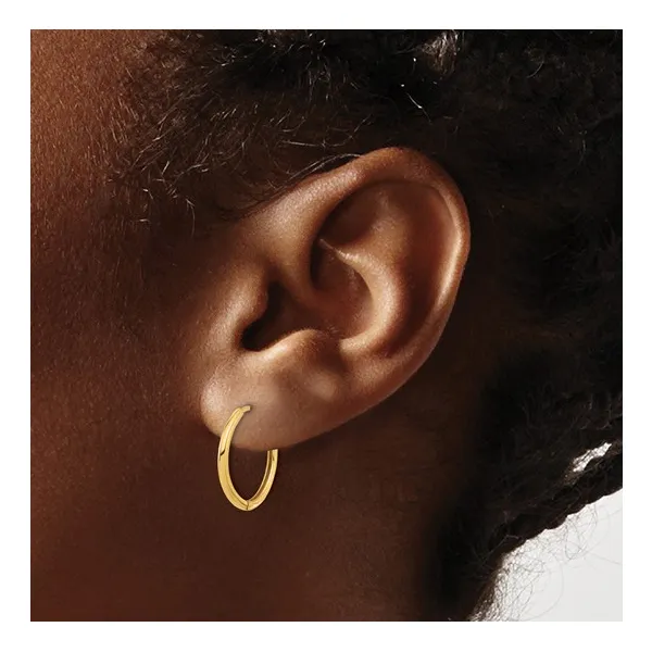 14K 16MM X 1.6MM HINGED HOOP EARRINGS Image 3 Lester Martin Dresher, PA