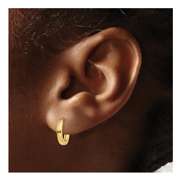 14K 2.25X8MM ROUND HUGGIE HOOP EARRINGS Image 3 Lester Martin Dresher, PA