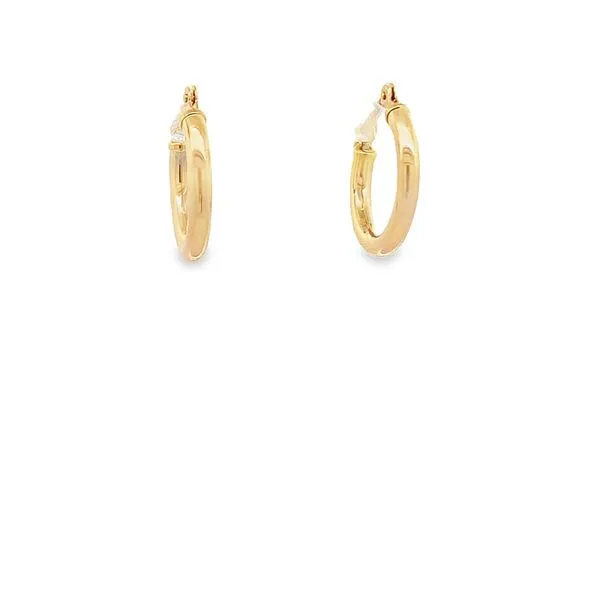14K YELLOW GOLD 14MM X 3MM HOOP EARRINGS Lester Martin Dresher, PA